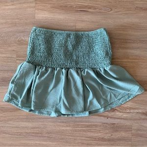 Urban Outfitters Rara Satin Smocked Skort